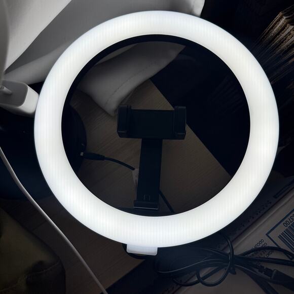 Ring Light Camera Phone Mount Desk Overhead Filming Video 10” Light Stand Tripod - Picture 3 of 5